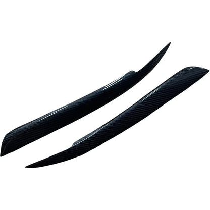 Real Carbon Fiber Headlight Lamp Eyebrow Cover Trim For Nissan Skyline R33