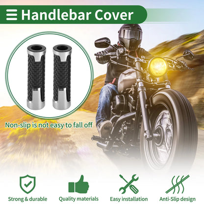 Hand Grips Cover 0.87x0.94 Universal Motorcycle Non Slip Silver