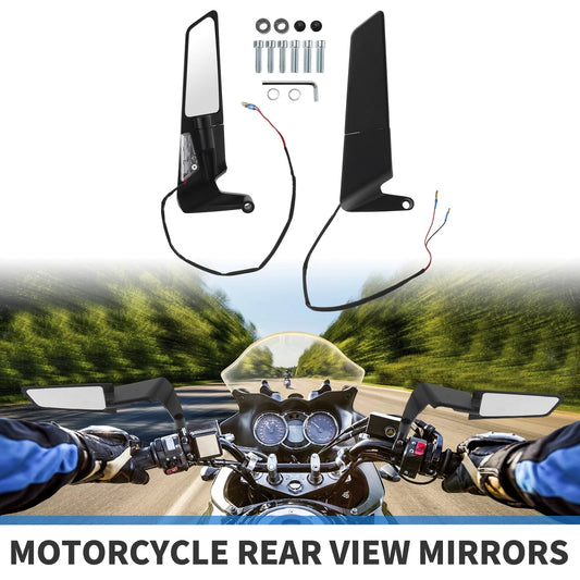 M8/M10 Rear View Mirrors Polygonal Handlebar Black 1 Set for Motorcycle