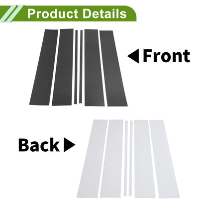 6x Pillar Window Trim for Chevy Suburban Carbon Fiber (2015-2020)