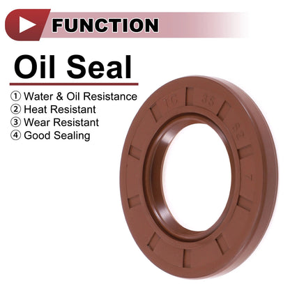 Oil Seal 35x62x7mm Rotary Shaft Seal FKM Rubber Brown 2 x for Make Model
