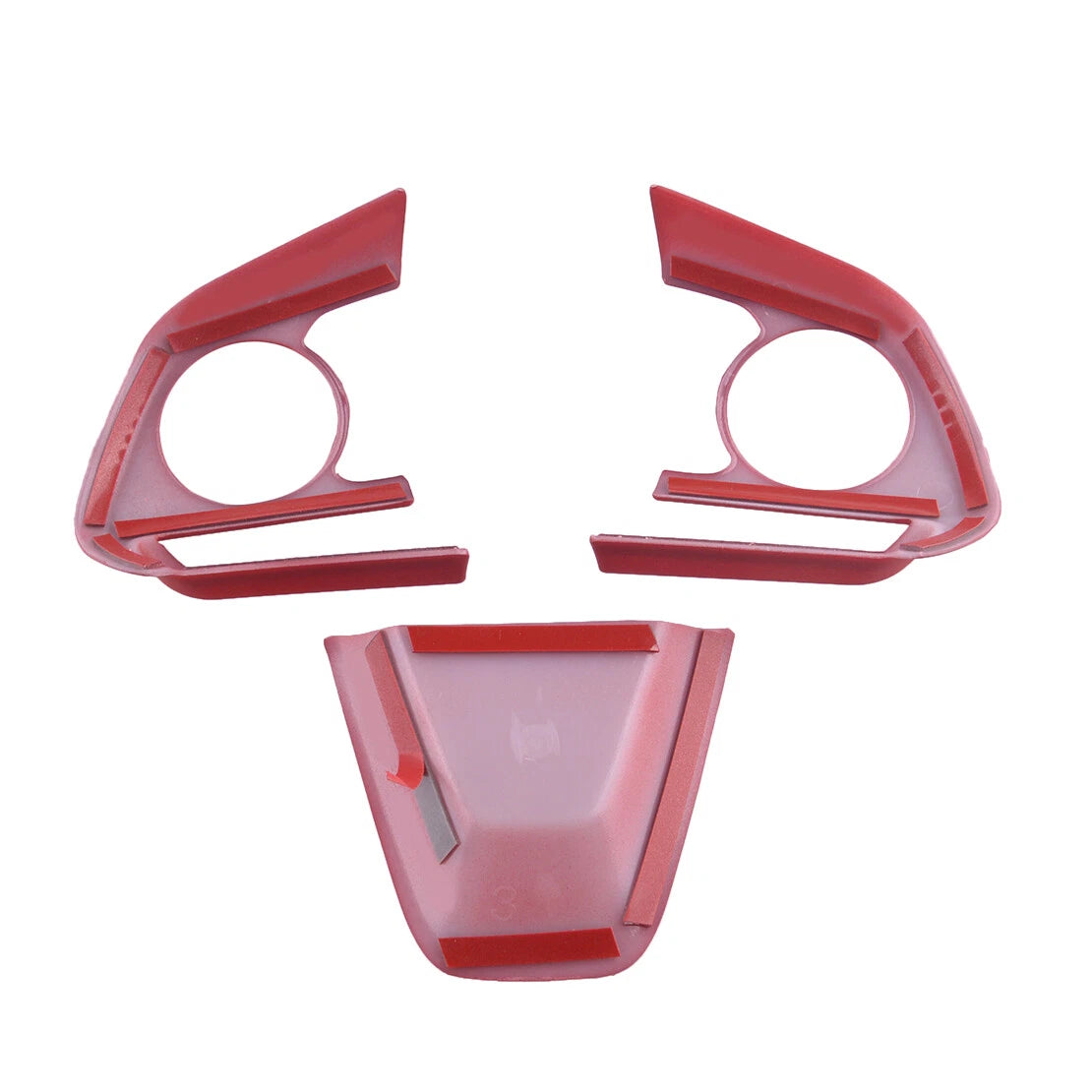 3 x Red Inner Steering Wheel Strip Covers for Toyota Corolla (2019-2021)