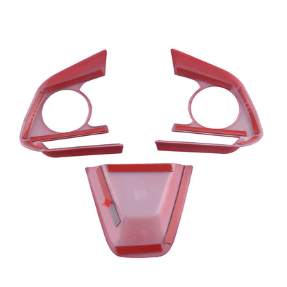 3 x Red Inner Steering Wheel Strip Covers for Toyota Corolla (2019-2021)