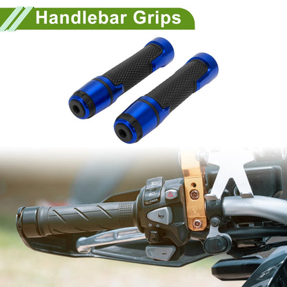 Hand Grips / 7/8" 22mm / Cover Handlebar End Grips Rubber Blue Rhombus for Motorcycle