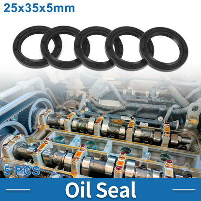 Oil Seal / 5 Pcs / Seal Ring Rotary Shaft Seal Nitrile Rubber 25x35x5mm Black for Make Model