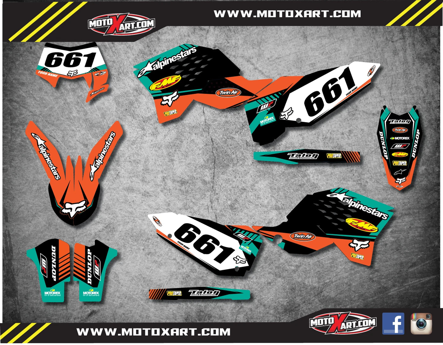 KTM EXC Custom Graphics Full Sticker Kit 2008-2011