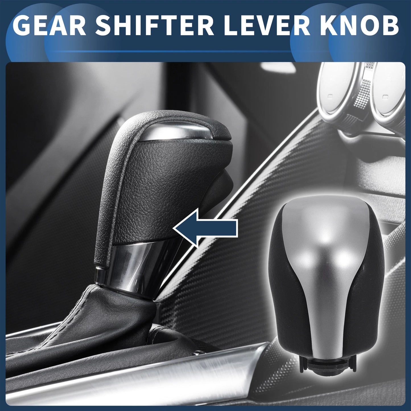 Automatic Gear Shifter Knob for Toyota Mark X Reiz (2010-2017) Silver Tone