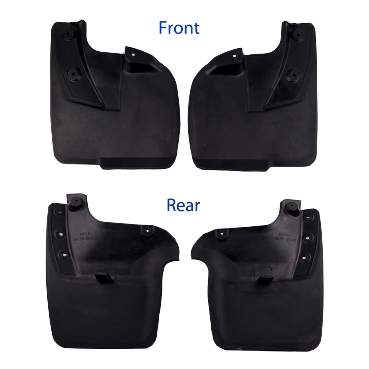 Splash Guard Mud Flap Rubber Set 4 Front Rear Fits Toyota Fortuner SUV 2017-19