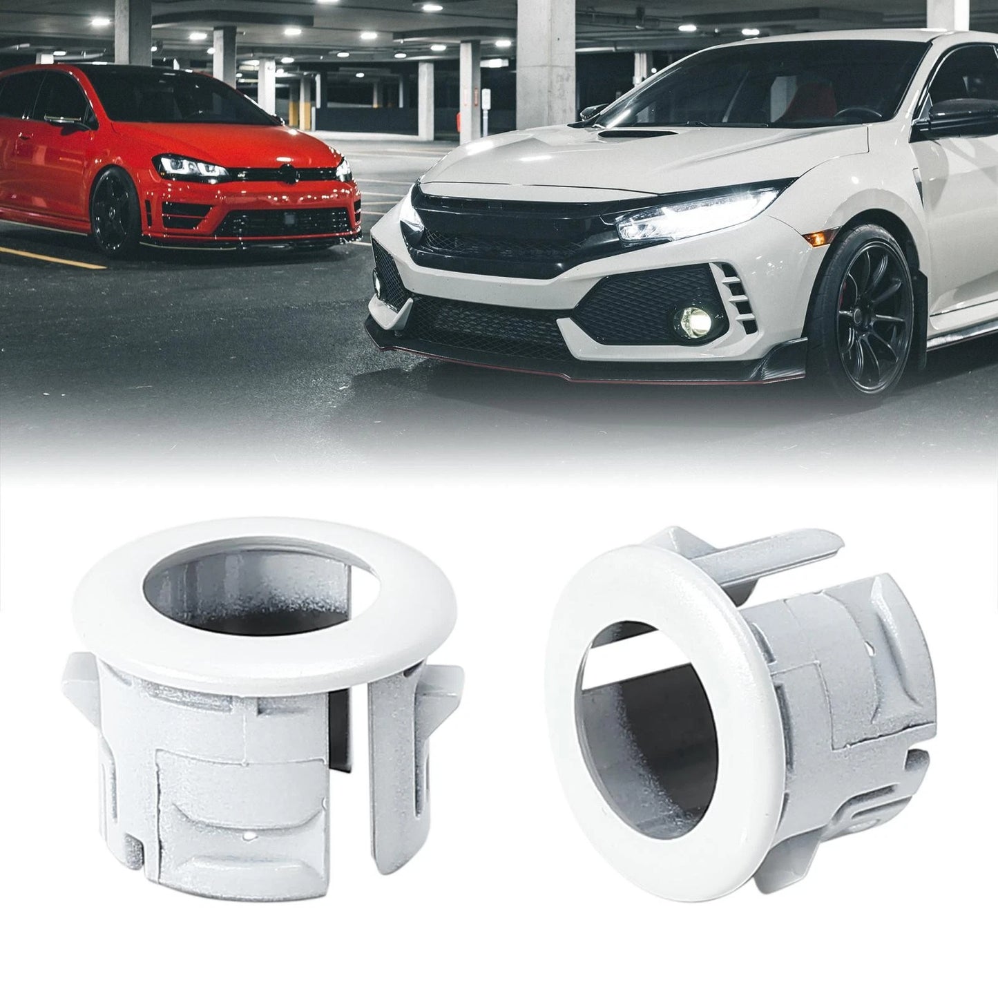 4 x White Bumper Parking Sensor Retainers for Lexus ES350 HS250h (2007-2012)