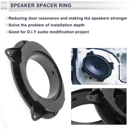 Speaker Spacer Ring 2x Tweeter Adapter for Toyota 6x9 to 6.5"