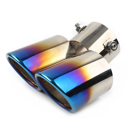 Dual Stainless Steel Rear Exhaust Pipe Tail Muffler Tip for Universal Car