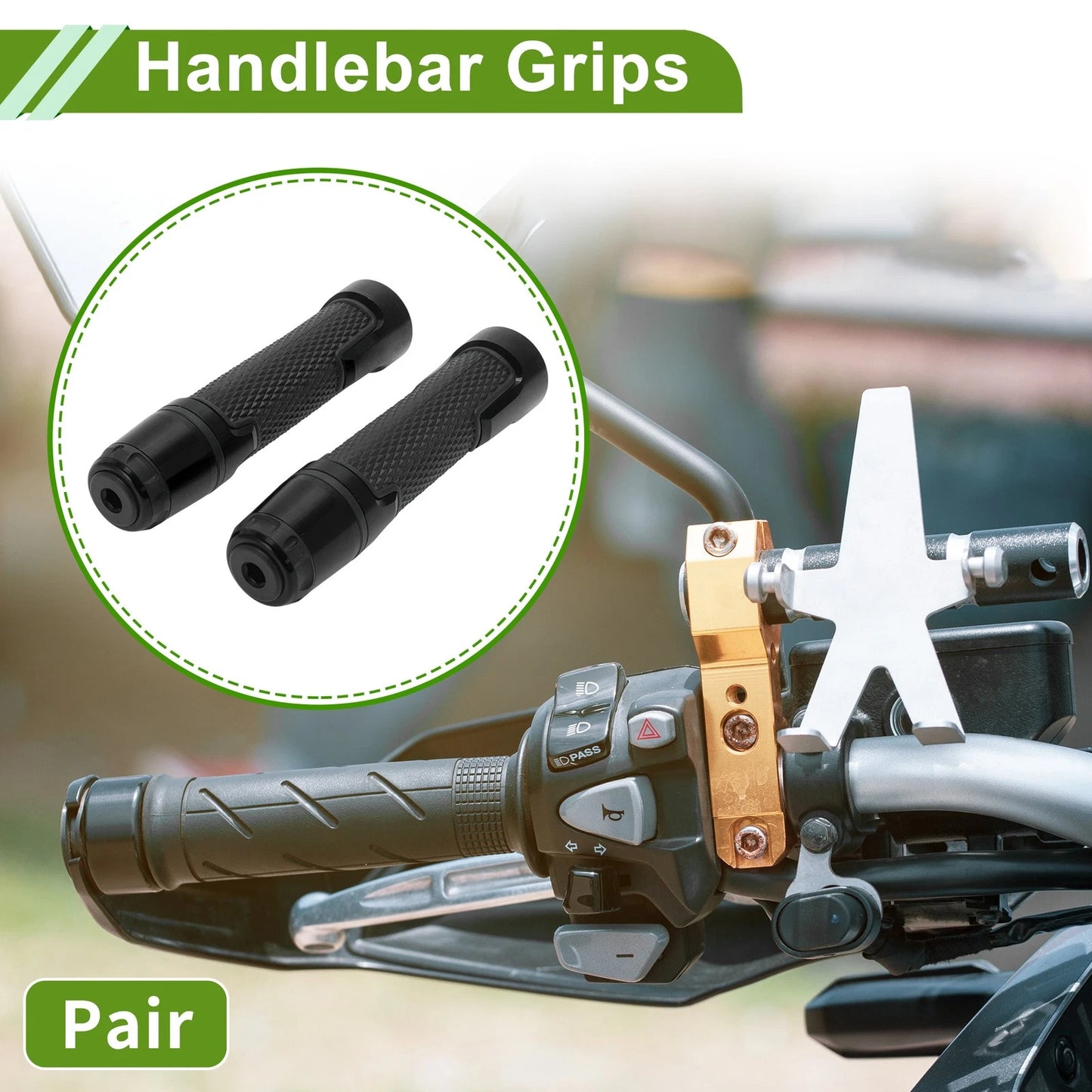 Hand Grips Cover / 7/8" 22mm for Motorcycle Rhombus Black