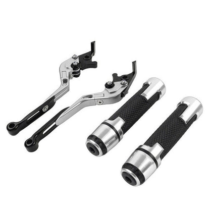 Silver Extendable Brake Clutch Levers & Handlebar Grips for Daytona 675 R