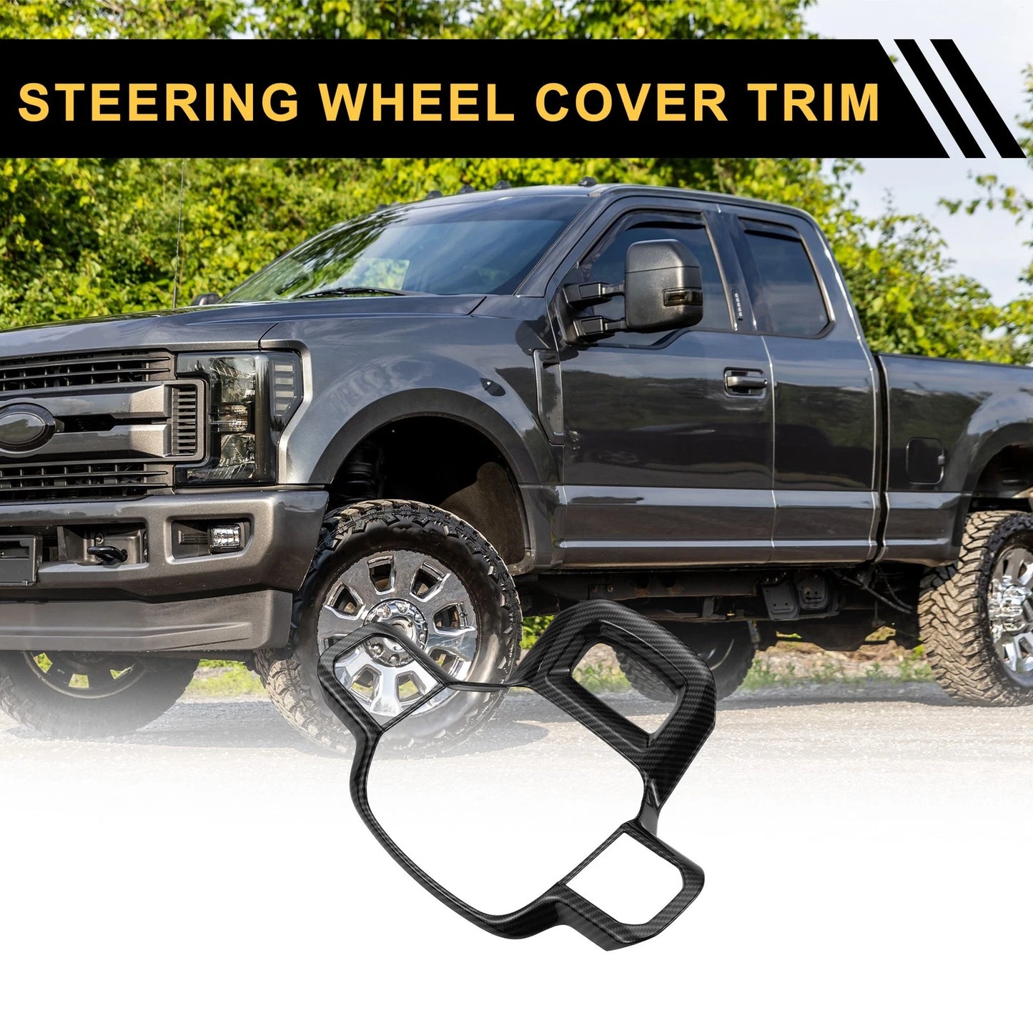 Steering Wheel Cover Trim for Ford F-150 2021-2024 Carbon Fiber Pattern 1 Set