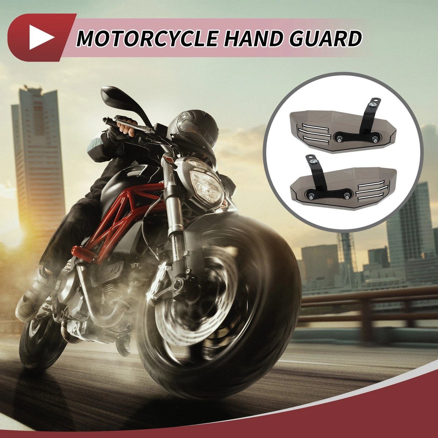 Hand Guard / Set / Universal Smoked PC Hand Guard for Motorcycle