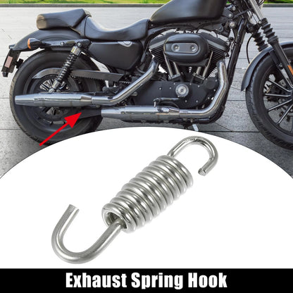 Exhaust Pipe Spring Hook 40mm 1.57" Stainless Steel Silver Tone for Motorcycles
