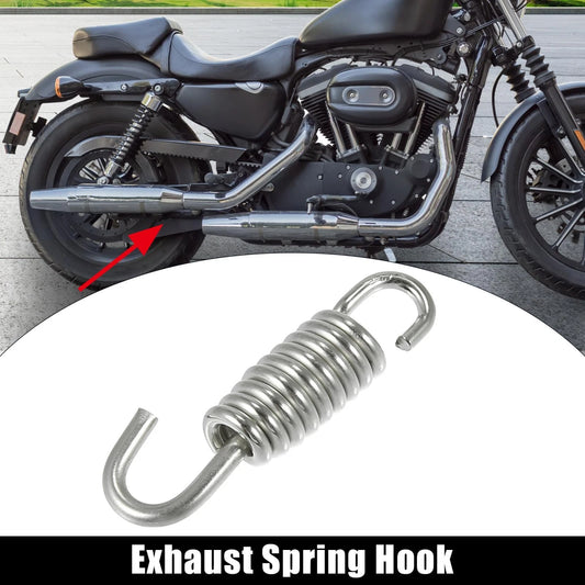 Exhaust Pipe Spring Hook 40mm 1.57" Stainless Steel Silver Tone for Motorcycles