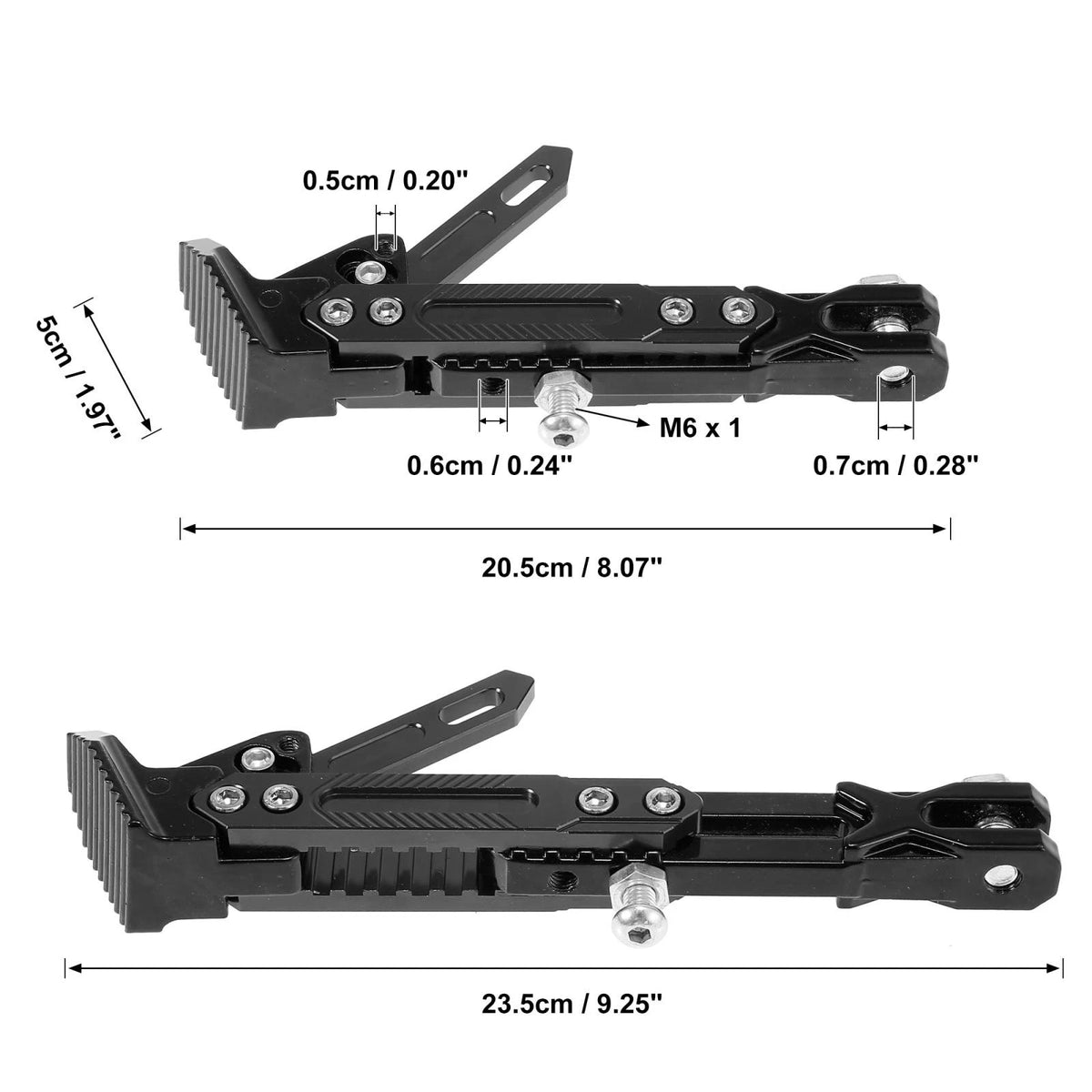 Motorcycle Kickstand Side Support Stand Holder Set CNC Aluminum Alloy Black