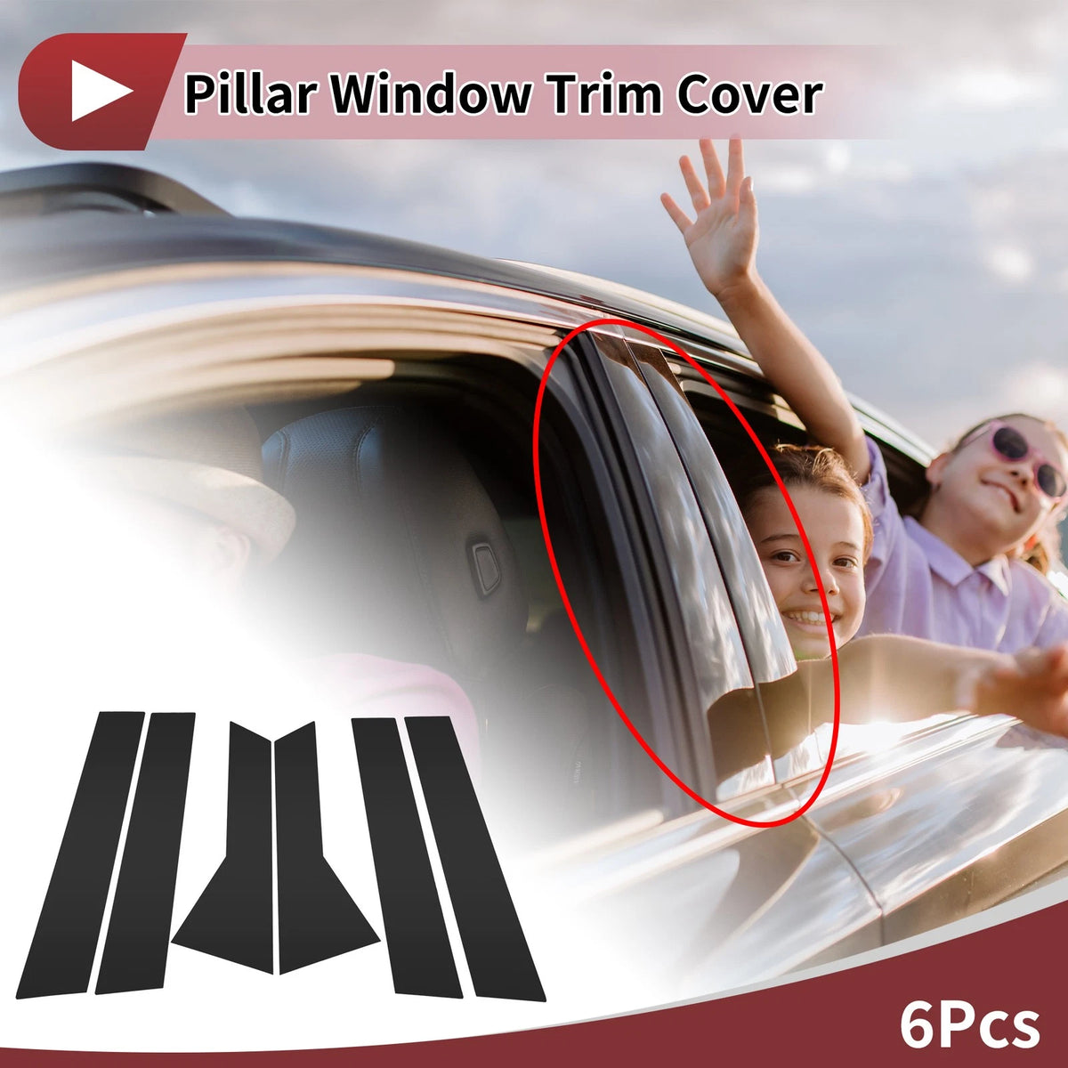 6 x Door Pillar Window Trim for Infiniti QX50 (2019-2023)