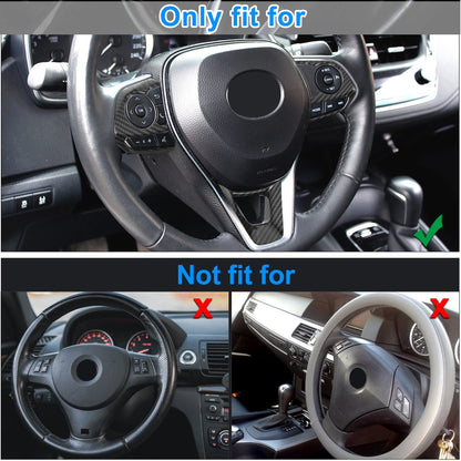 3 x Carbon Fiber Pattern Black Steering Wheel Covers for Toyota Corolla (2014-2020)