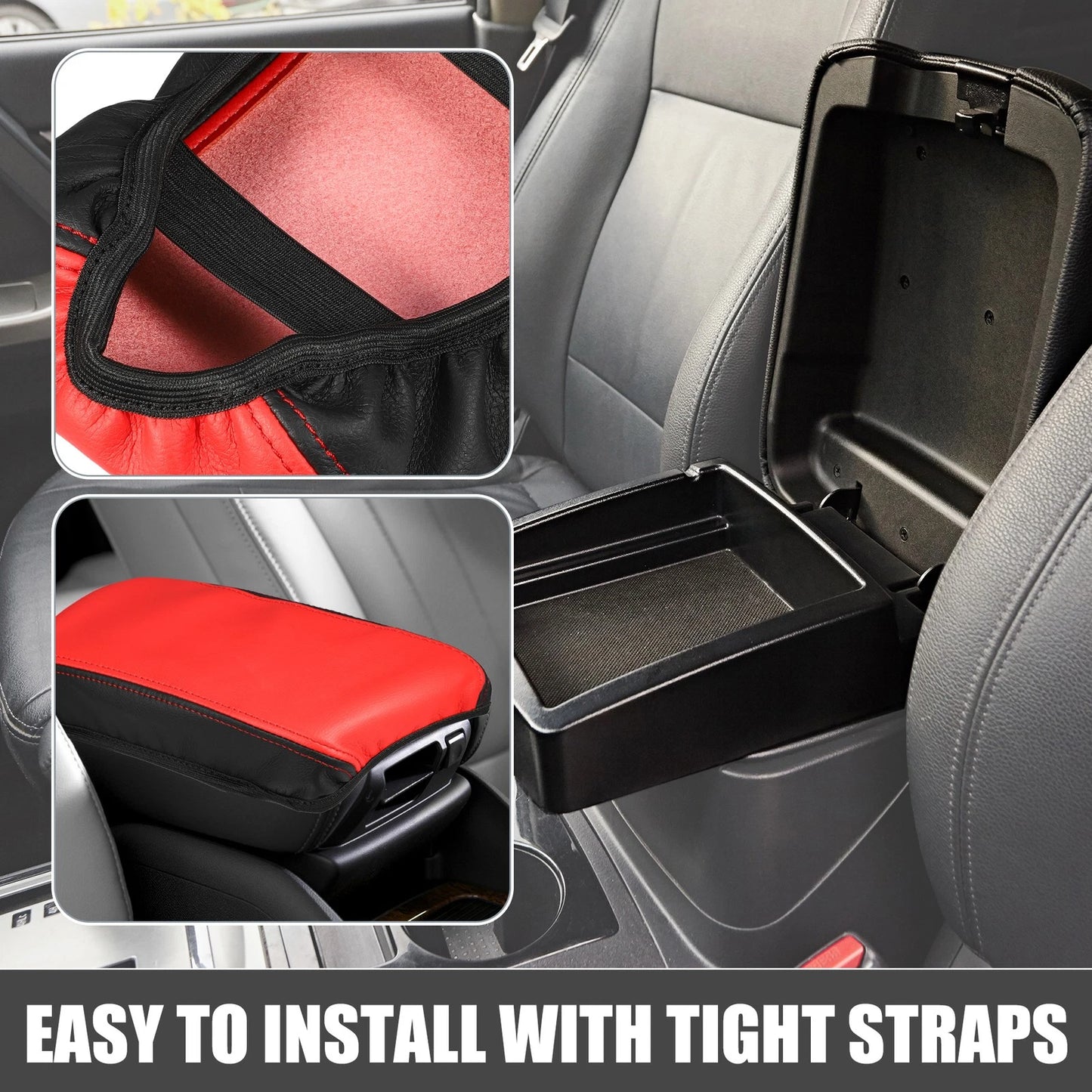 Cushion Armrest Cover for Toyota Corolla Cross 2022-2023 Black Red