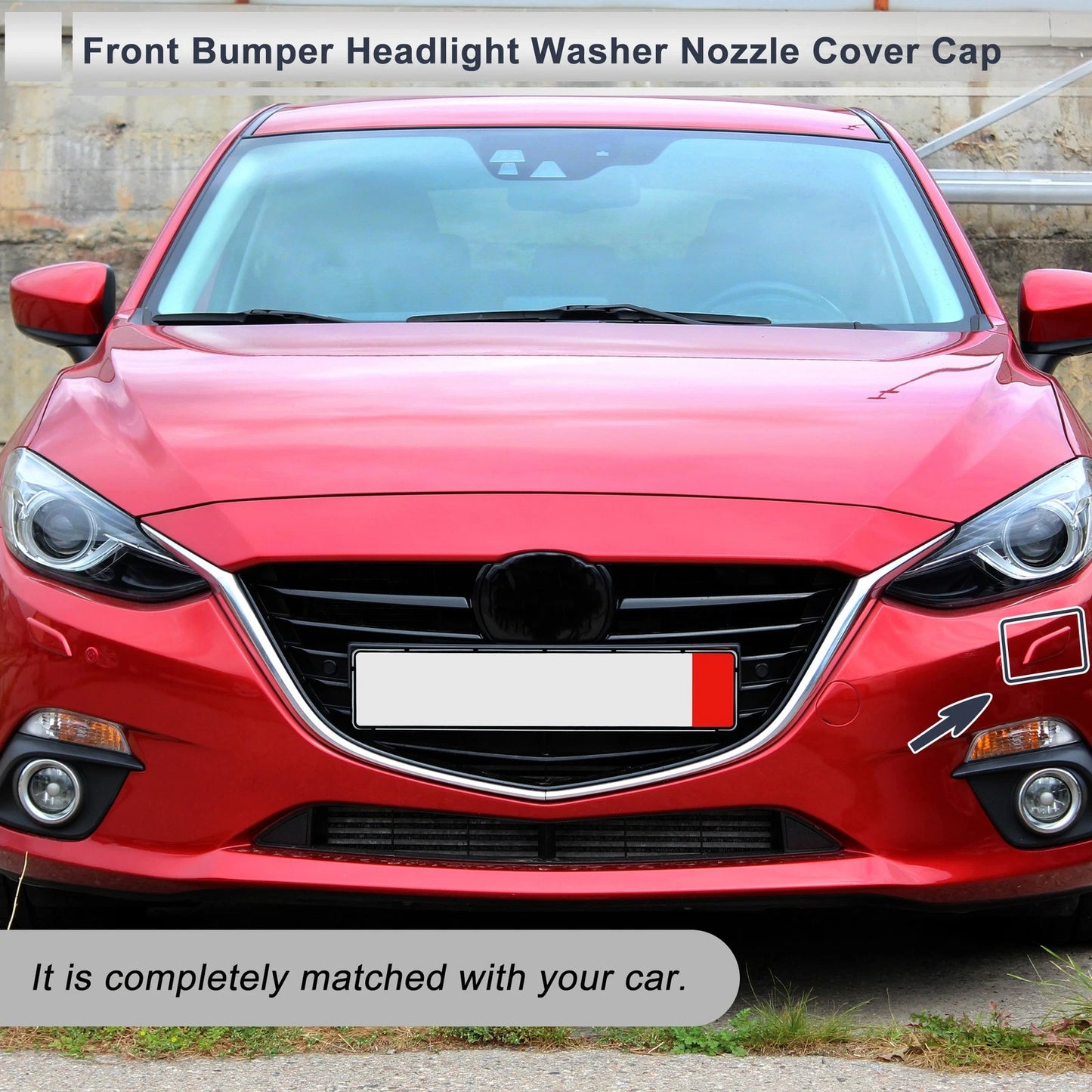 Front Left Bumper Headlight Washer Nozzle Cover for Mazda 3 (2004-2013)