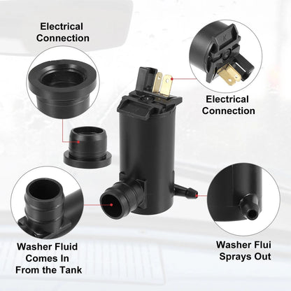 Car Windshield Washer Motor Pump for Honda Civic, Accord, Odyssey, Pilot (2001-2023)