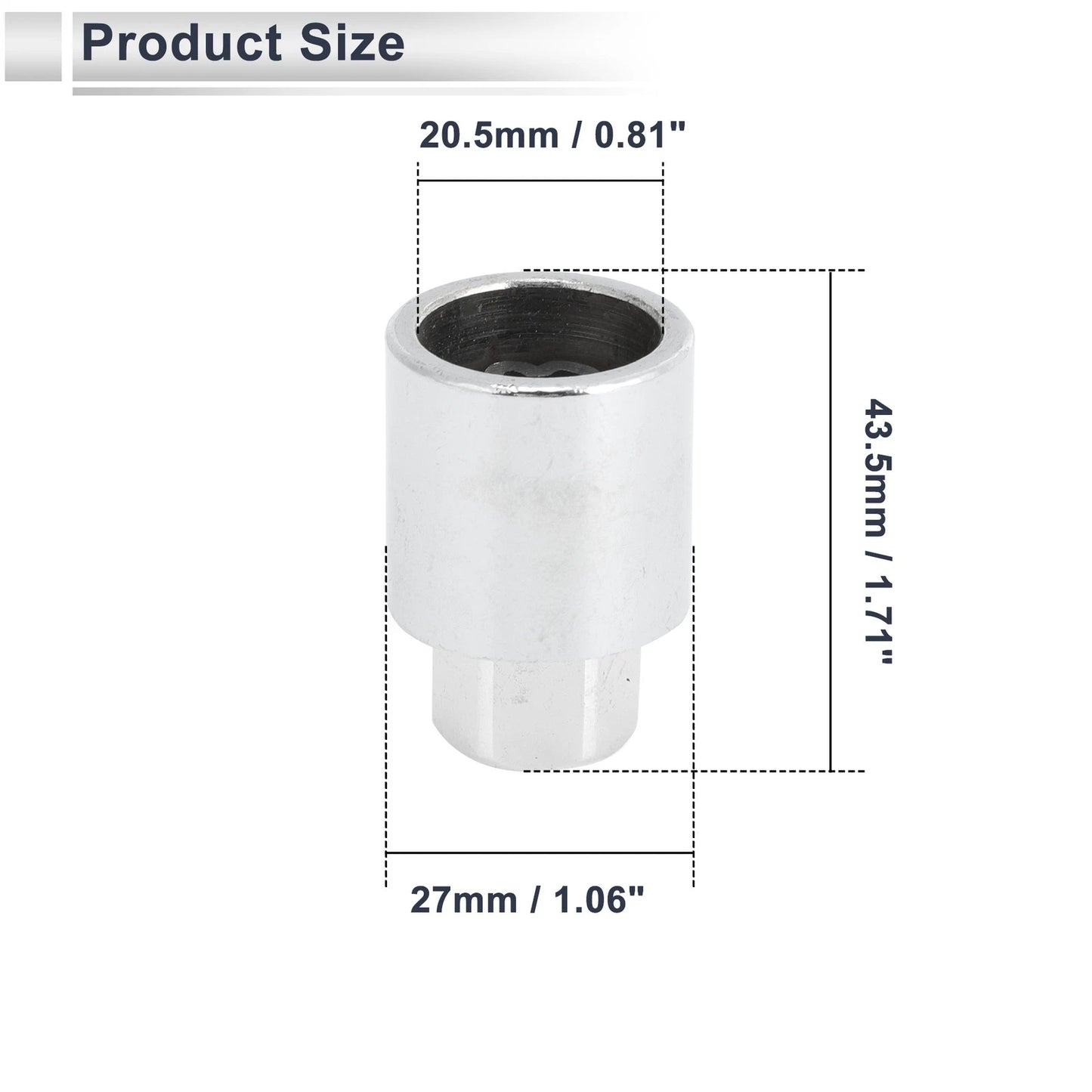 B Wheel Lock Lug Nut Antitheft Key Socket for Toyota