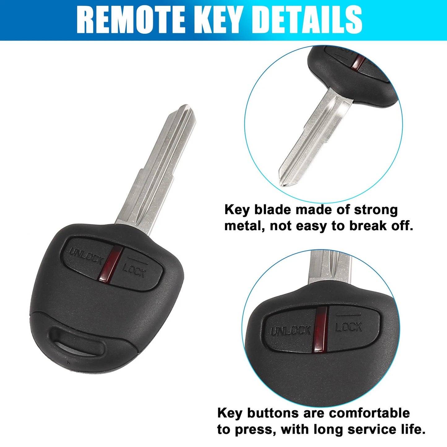 433MHz Remote Key Fob for Mitsubishi L200 (2006-2015)