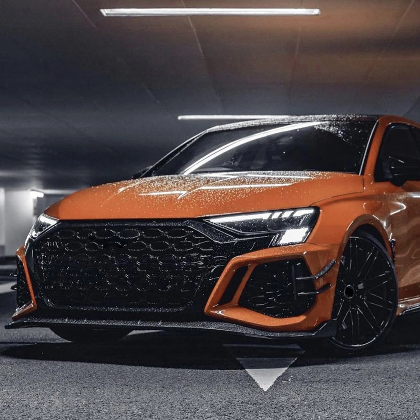 Bumper Side Air Vent Trims for Audi RS3 8Y (2021-2024) Gloss Black