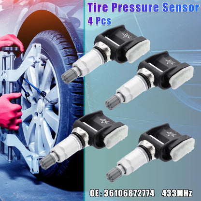 4 x Tire Pressure Monitoring System Sensors 433MHz for BMW X5 (2007-2013)