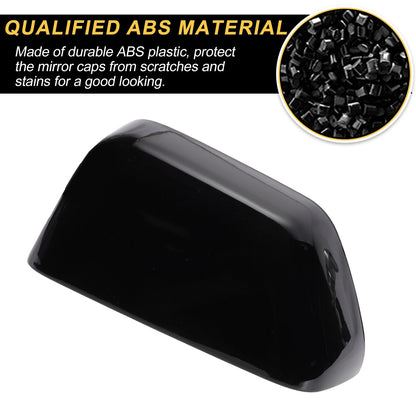Left Side Mirror Cover Cap Gloss Black for Ford F-250 F-350 F-450 F-550 (2017-2023)