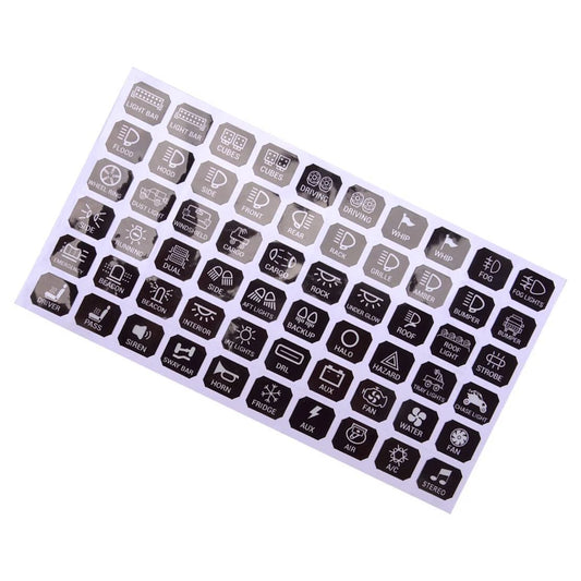 120pc Light Lamp Switch Panel Labels for Car RV 6/8 Gang (Fits Various Models)