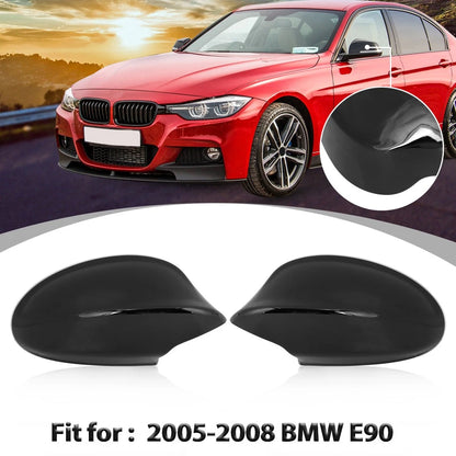 Glossy Black Exterior Rear View Mirror Cover for BMW E90 E91 (2005-2008)