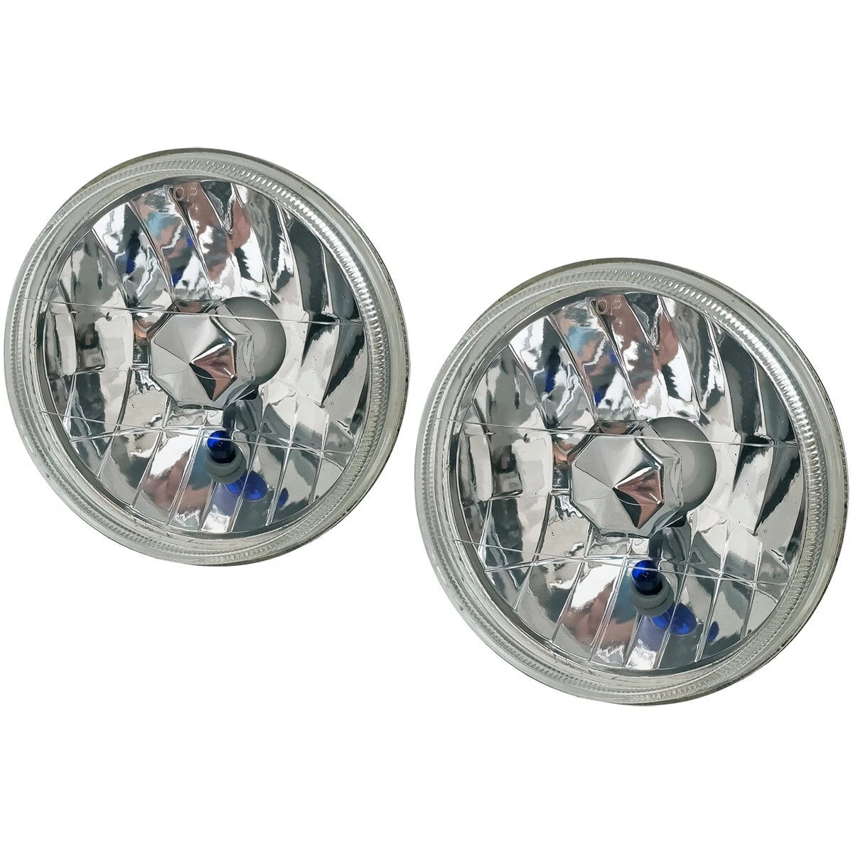 4 x 5.75" Round Diamond Cut Lens for Headlights (Fits Make & Model)