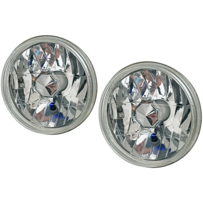 4 x 5.75" Round Diamond Cut Lens for Headlights (Fits Make & Model)