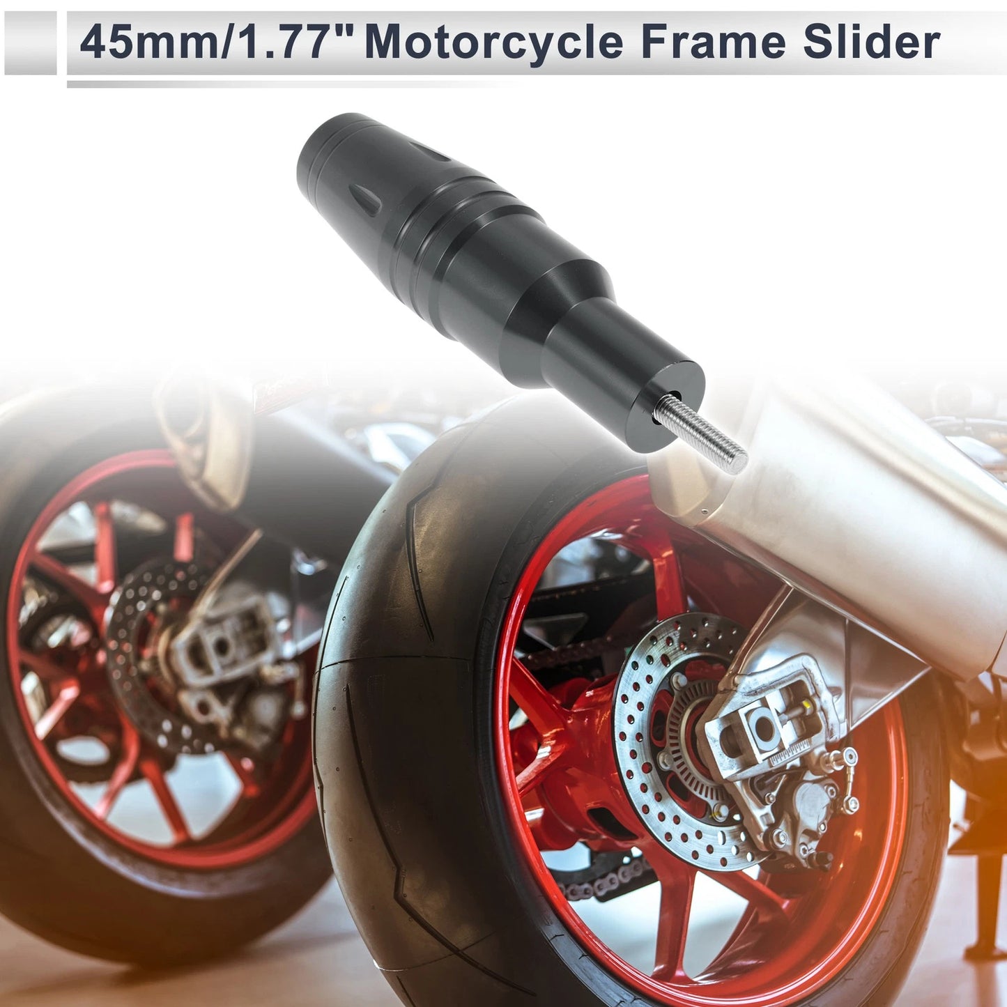 1.11in Aluminum Motorcycle Slider Frame 1 x Titanium Tone for Motorcycle