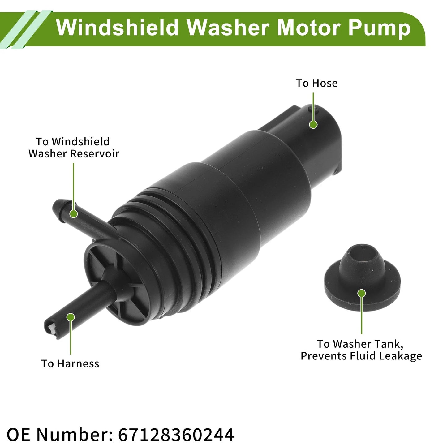 Windshield Washer Pump w/Grommet for BMW 740i