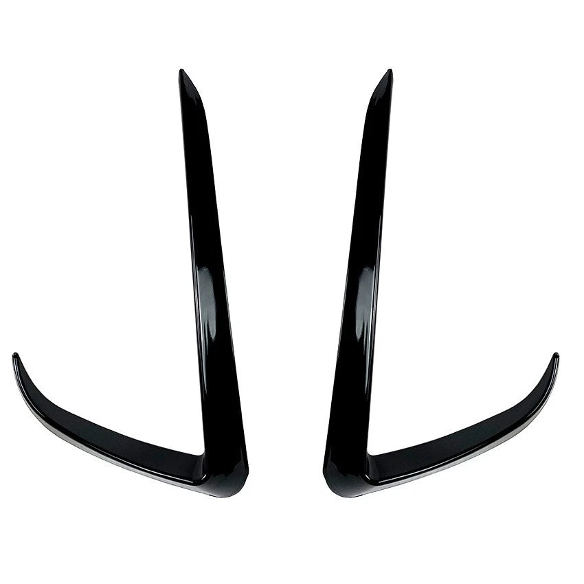 Gloss Black Front Bumper Side C Canards Covers for Tesla Model Y (2020–2024)