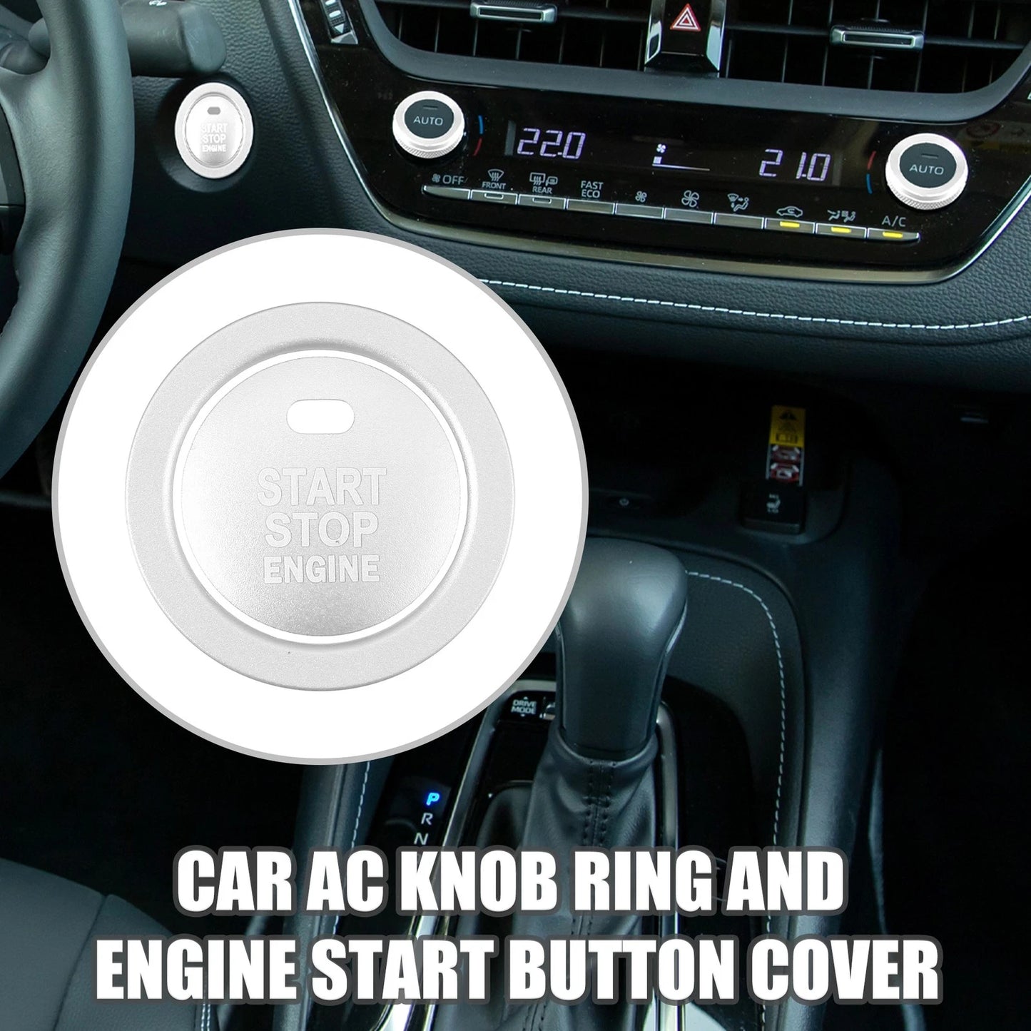 AC Knob Ring Engine Start Button Cover / 4Pcs for Toyota Corolla