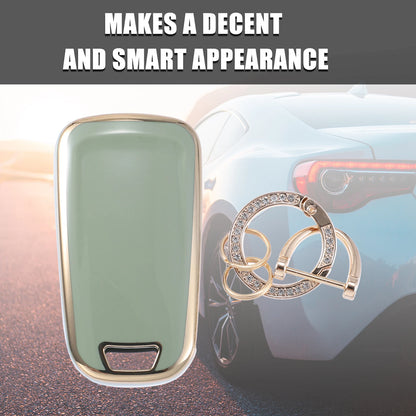 TPU Smart Key Fob Cover Kit Gold Tone Green for Chevrolet Equinox Camaro Cruze