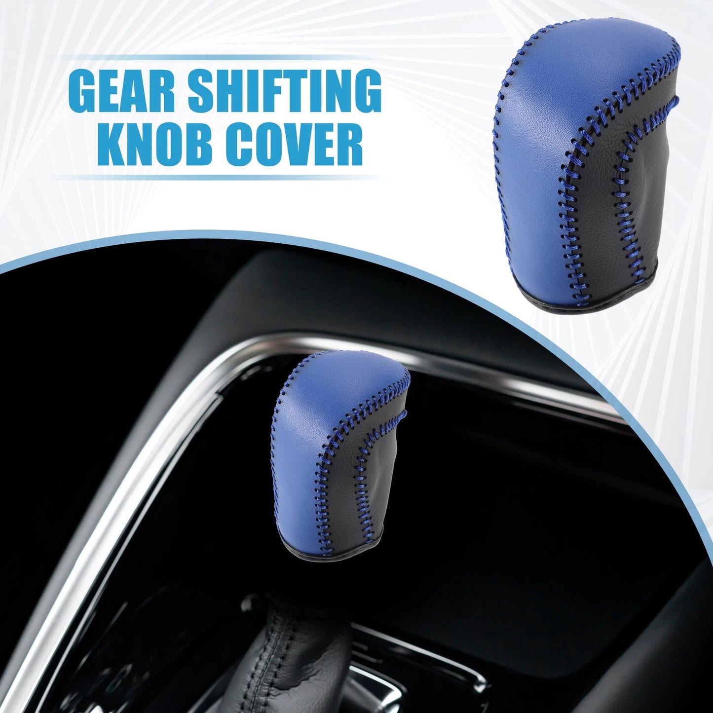 Gear Shifting Knob Cover Trim for Toyota C-HR 2018-2021 Black Blue