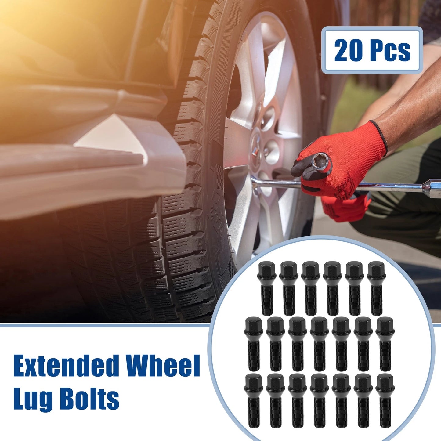 20 x M14x1.25 Extended Wheel Lug Bolts 40mm Shank for BMW