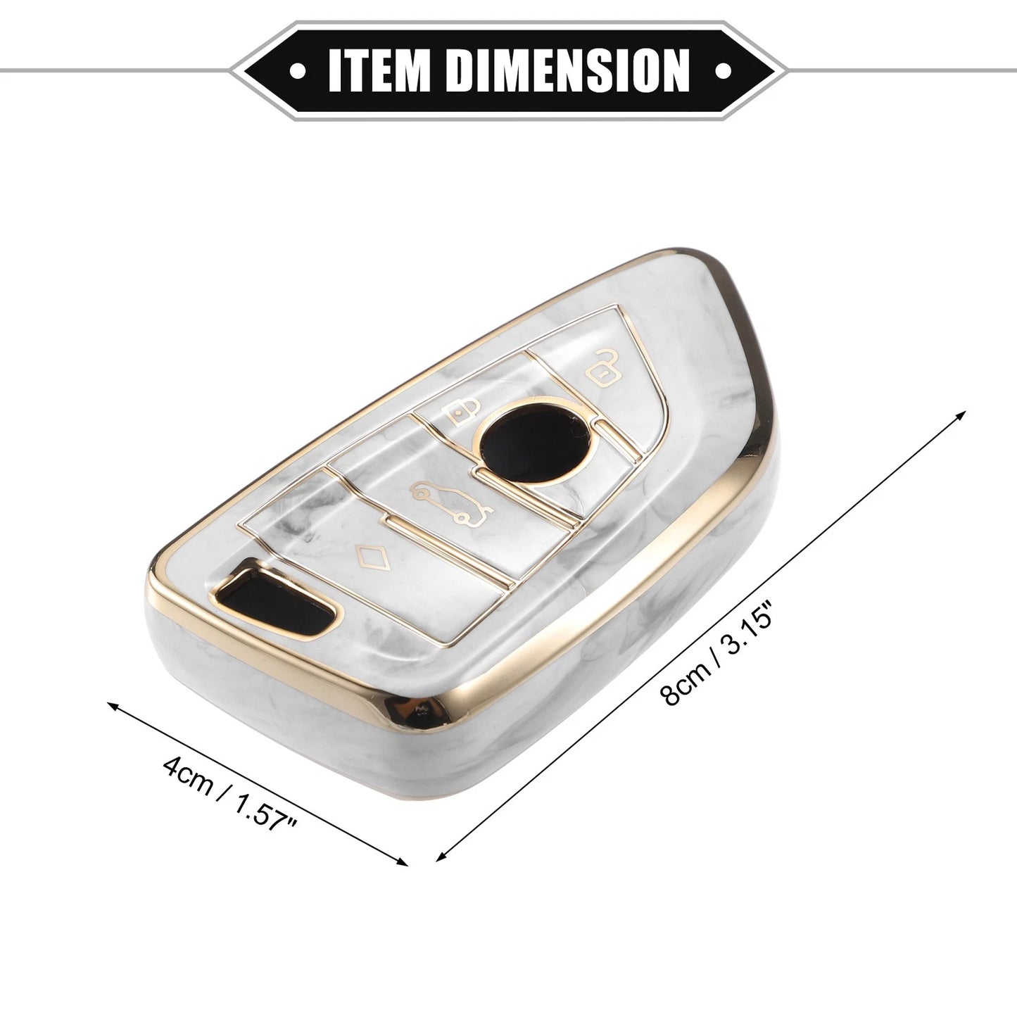 4 Buttons Remote Smart Key Fob Cover Case for BMW 3 4 5 6 7 Series (2012-2023)