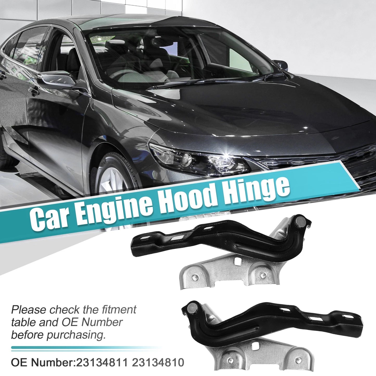 Hood Hinge Right & Left for Chevrolet Black