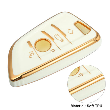 Key Fob Remote for BMW 1-7 Series X1 TPU with Keychain White
