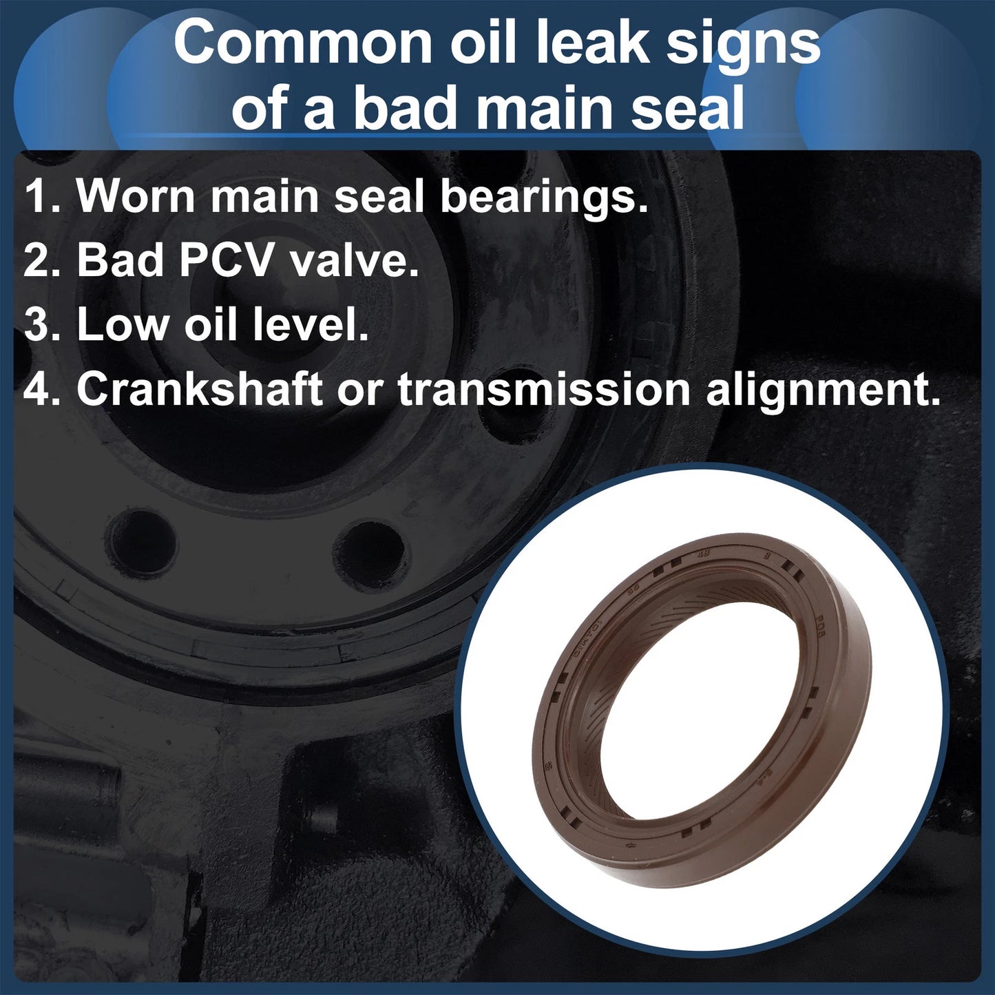 Front Crankshaft Oil Seal for Hyundai Accent, Kia Rio (1994-2011)