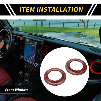 A Pillar Speaker Ring Cover Trim for Jeep Wrangler (2007-2014) Red