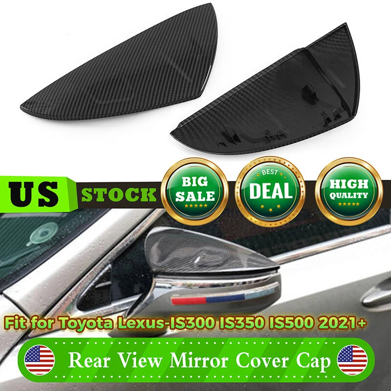 Carbon Fiber Black Mirror Cover Caps for 2021-Up Lexus IS300 IS350 IS500