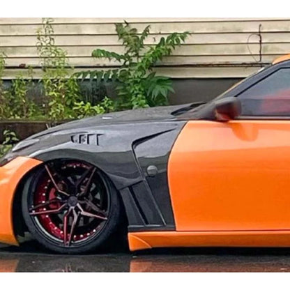 REAL Carbon Fiber Front Side Fender Panel Replace for Nissan 370Z Z34 2009-2021